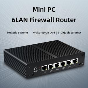 Intel Pentium 4405U Mini PC Router With 6 Ethernet Black Aluminum Chassis