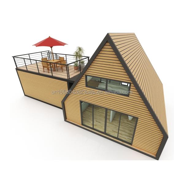 EU Modern Triangular Wooden Steel Structure House for Hotel or Carport Main Structure of Galvanized Steel Square Tubes