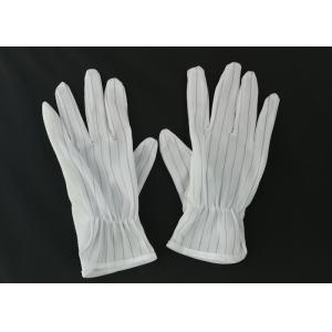 Lint Free Anti Static Gloves Polyester With Conductive Carbon Lines Reusable