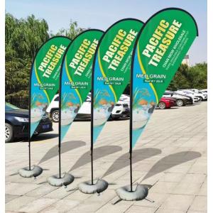 Flying Custom Feather Promotional Flag Pipe For Advertising Teardrop Banner