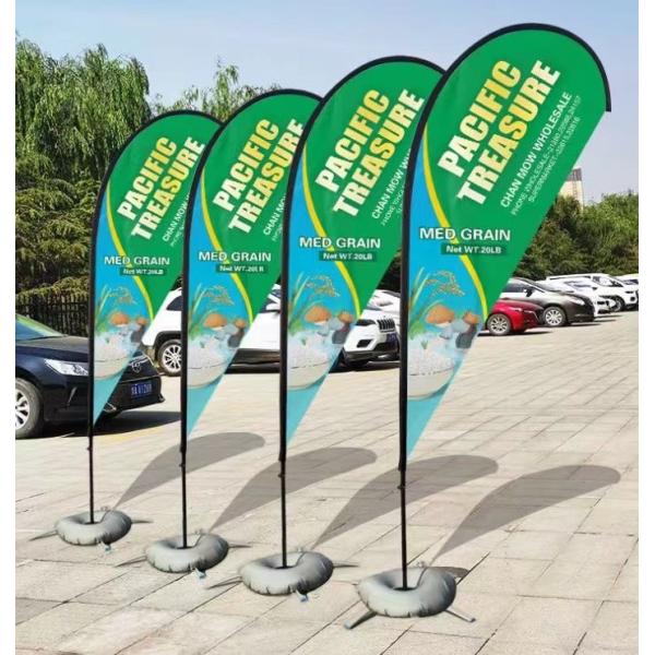 Flying Custom Feather Promotional Flag Pipe For Advertising Teardrop Banner