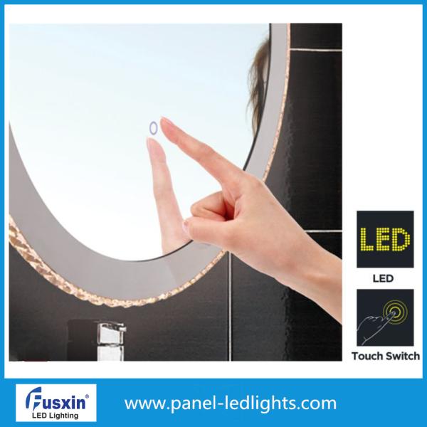 Oval Smart Tocuch Switch LED Strip Mirror For Cosmetic Round Illuminated