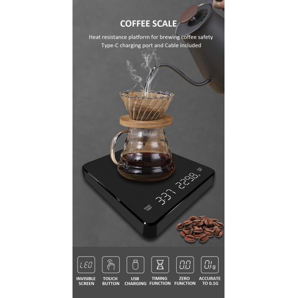 Digital Kitchen Scale Weight Electronic Coffee Scale Timer LED Digital Smart Household Coffee Scale With Usb 3KG/0.1G