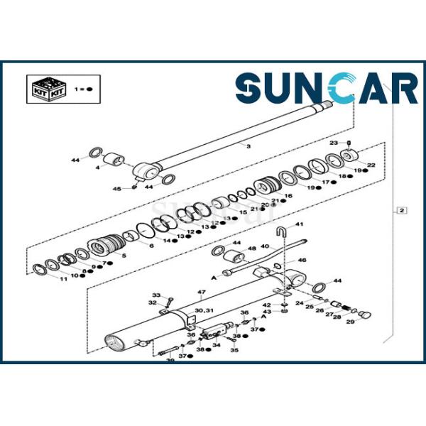 Quality XKCD-03438 XKCD03438 Dipper Seal Repair Kit Excavator Case CX60C CX57C Replacement Cylinder Kits wholesale