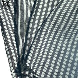 Striped Soft Textured Polyester Cotton Blend Fabric for Women's Clothing and