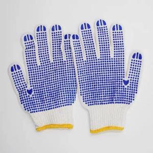 50g T/C Single Side PVC Dots Bleached Cotton Work Gloves for Safety Modelo