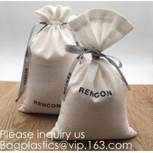 Double Canvas Drawstring Bag Cotton Pouch Gift Sachet Bags Muslin Bag Reusable