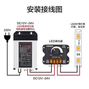 DC12V - 24V LED Driver Dimmer Light Box Wall Light LED Strip PWM Dimmer