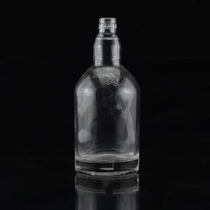 Acid Etch Surface Handling Tequila Glass Bottles with Round Neck and Empty Flint