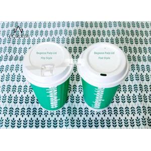 China Natural Textured Disposable Coffee Lids , Biodegradable Bagasse Lids on sale