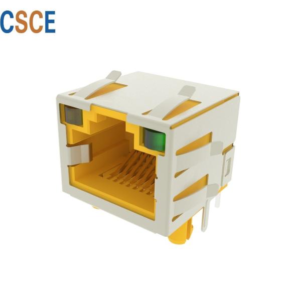 1*1 Ports RJ45 PCB Mount Jack Mating / Unmating Force 2.2KG.F MAX With EMI