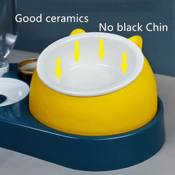 Quality Cat Bowl Ceramic Bowl Protects Cervical Vertebrae Automatic Drinking Oblique Mouth Cat Bowl Against Overturning wholesale