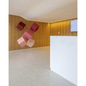 Office lobby wall panel seamless oak veneer NANO microperfroated soundproofing