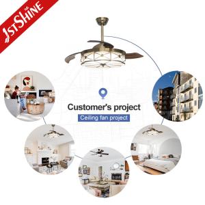 3 Blade PC Blades Remote Control Retractable Ceiling Fan with Foldable LED Light