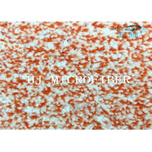 Orange Mixed Knitted Microfiber Coral Fleece Fabric With Nylon Hard Wire