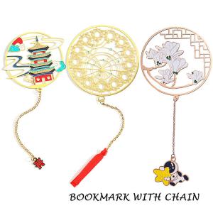 Custom Enamel Tassels Metal Bookmarks Letterpress Printing