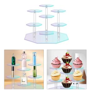 13cm Dia X 9cm Hexagon Acrylic Display Shelf For Action Figures Dolls Jewelry