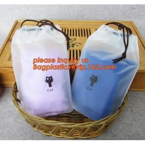 Biodegradable Cotton string LDPE plastic laundry bag custom poly bag drawstring