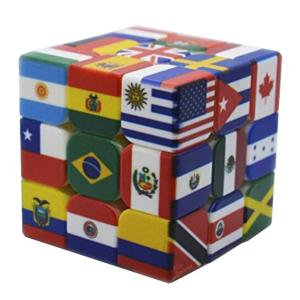 Custom UV Printing Flat Rubik's Magic Puzzle Cube 3x3x3 National Flag For