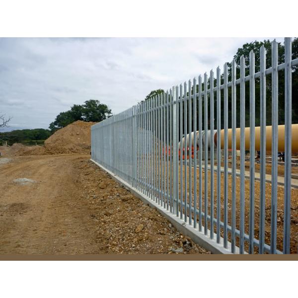 D Section Steel Palisade Fencing , RAL9016 4ft Palisade Fencing