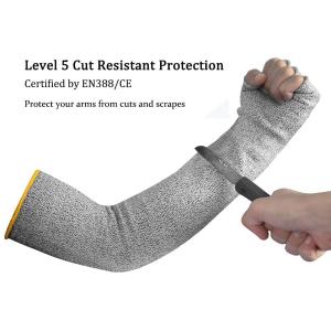 Cheap Nylon HPPE 13 Gauge Knife Proof Cut Resistant Sleeves With Thumb Hole for sale