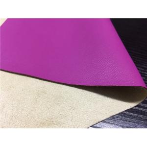 Waterborne 0.60mm Pu Synthetic Leather With Suede Fabric Backing Fuschia Color