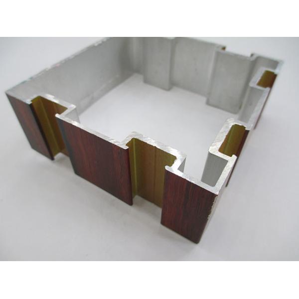 Wood Grain Transfer Column Aluminum Extrusion Profiles For Hotel Decoration