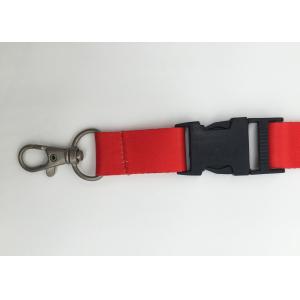 Nice Looking Dye Sublimation Lanyards / Black And Red Lanyard For School Id