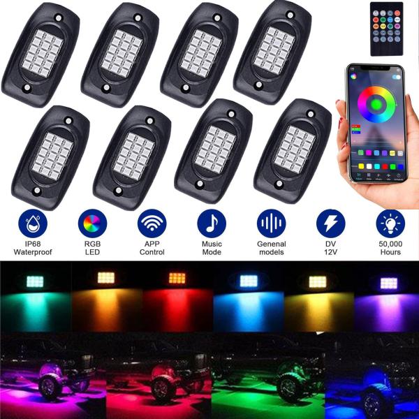 Quality Car Practical RGB LED Rock Light Kit , 6000K Color Changing LED Rock Lights wholesale