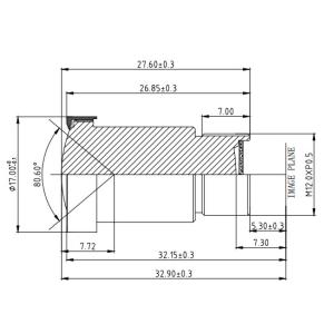 M Pixel 8MP Black HD HFOV Lens , TTL32.9mm High specification Car Waterproof