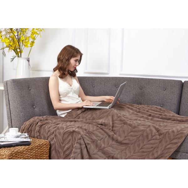 Quality 3D Embossed Fall Flannel Blanket Solid Color Soft Plush 100% Microfiber Polyester wholesale