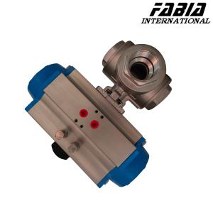 Pneumatic Three-Way Ball Valve With Wedge Sealing
