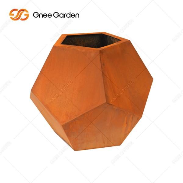 OEM ODM Decorative Corten Steel Garden Planters Corten Plant Pot antiwear