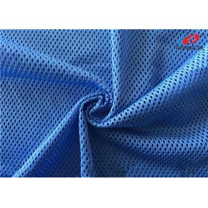 Blue Colour Dry Fit Polyester Sports Mesh Fabric Athletic Lining Fabric For