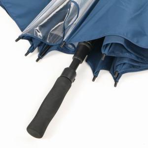 Personalised Strong Sturdy Rain Umbrellas With 7 Blue Panels And One Clear Panel