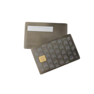 Metal IC Chip Visiting Card Electroplated Anti Black Silver Etching