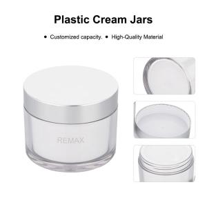 100g Double Layer Empty Face Cream Jars Plastic Customizable With Silver Lid
