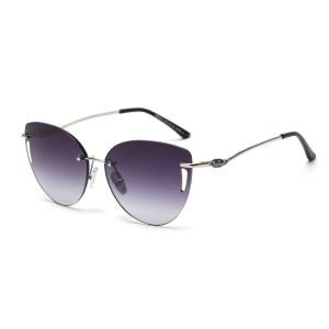 Frameless Trim Hollow Womens Driving Sunglasses Metal Frame Polarized