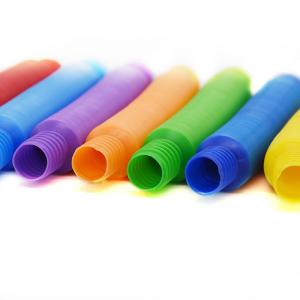 Many Colors ABS Material Pop Tube Fidget Toys Soft Ring Shape Changing For Kids