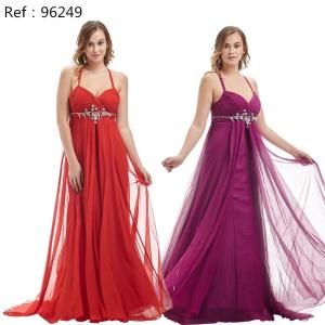 Red Lady Evening Dress Customization Floor Length Formal Dress