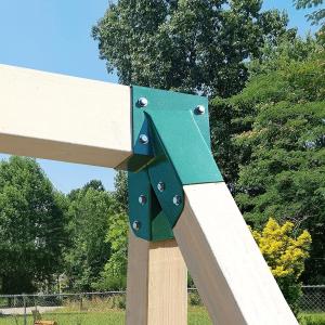 Stable and Sturdy Green Coated A-Frame Swing Set Bracket for 2 4x4 Legs and 1