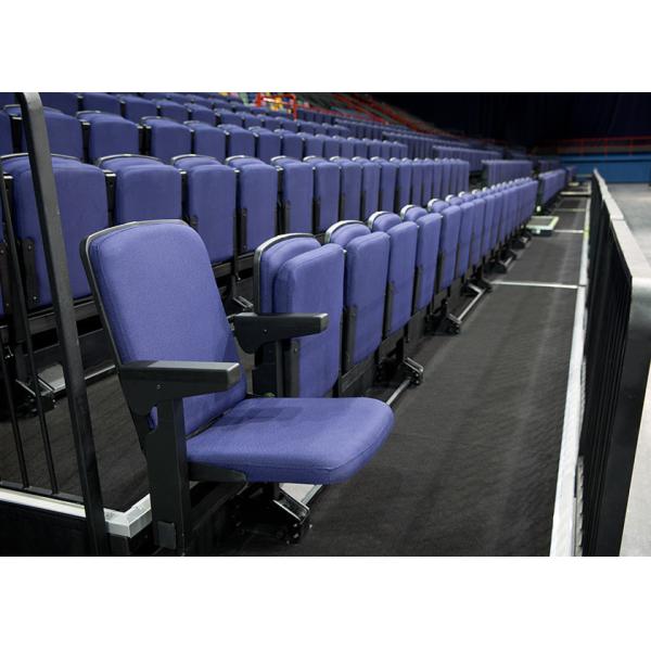Quality Arts Venues Indoor Bleacher Systems With Armrests Automatically Fold Away wholesale
