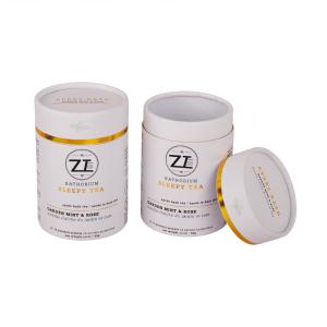 Customized Chocolate Cylindrical Cardboard Tubes With Golden Hot Stamping