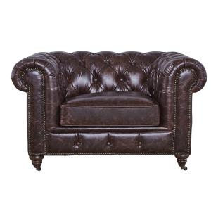 China Soft High Back Chesterfield Armchair , Modern High Back Wing Chairs For Living Room on sale