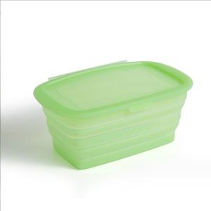 Convenient 188*115*80MM Silicone Foldable Bento Box for Lunch Vegetable and