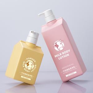 500ml/1000ml Pink/Yellow PET Smooth Bottle With white Pump For shampoo lotion