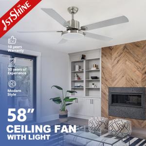 58 Inch Bedroom Ceiling Fans With Lights Reversible Silent DC Motor