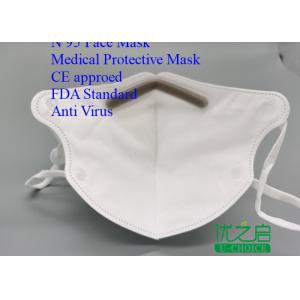 Non Irritating Hospital Respirator Mask , Recyclable Earloop Style N95 Dust Mask
