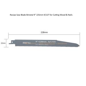 Reciprocating ,Recip Saw Blade Bimetal Flex 9" 225mm 6/12T Progressive Efficient