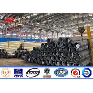 Q235 Q345 Q460 69kv Galvanized Steel Pole , Power Transmission Line Pole